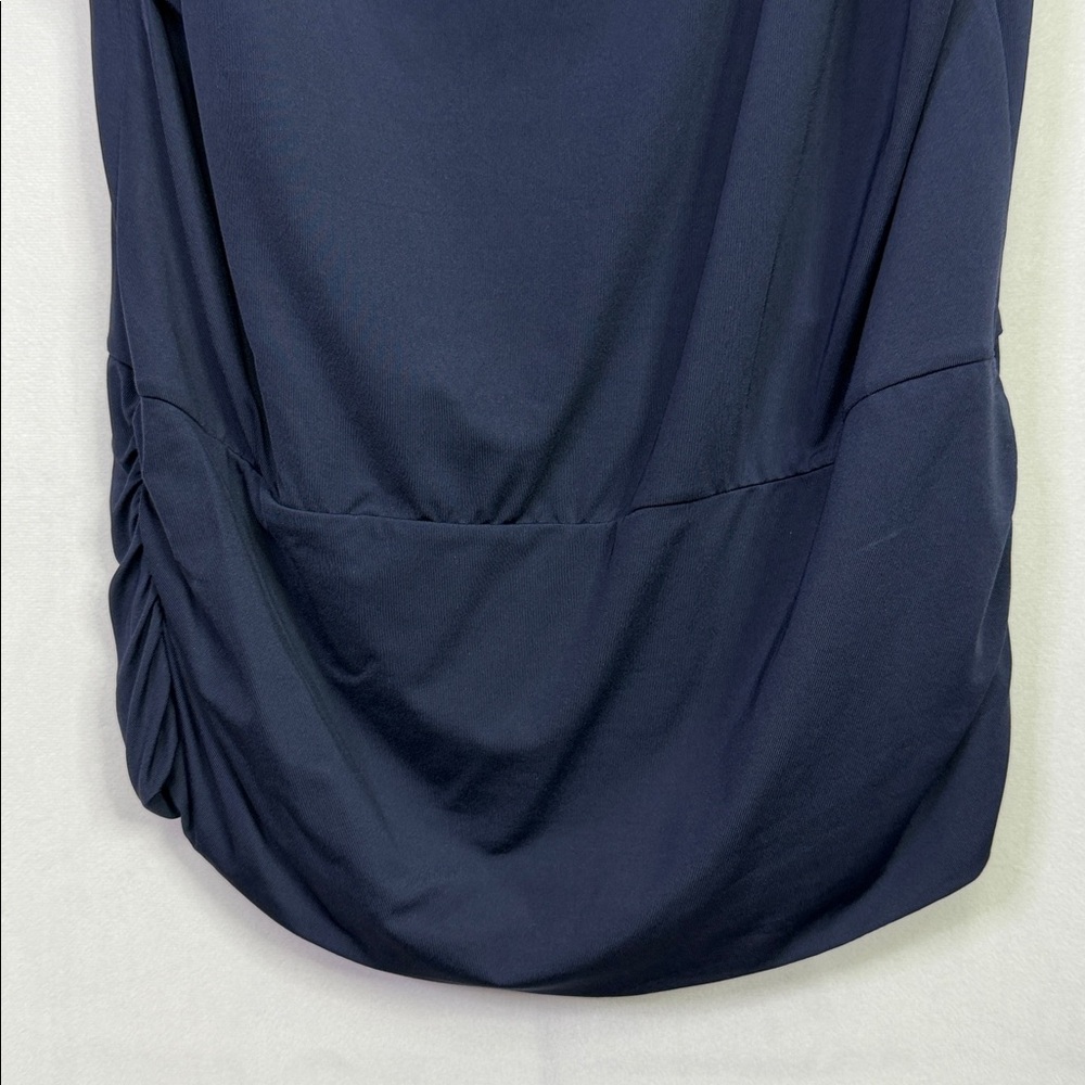 Michael Kors Blouse Sleeve Loose Casual Navy Blue Metal Logo Top - Picture 4 of 8